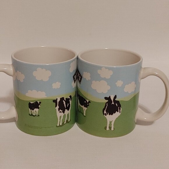 Vtg 2004 Woody Jackson Ben and Jerrys Cows Mug Vermont Holstein Dairy Farm x2 - Picture 3 of 6